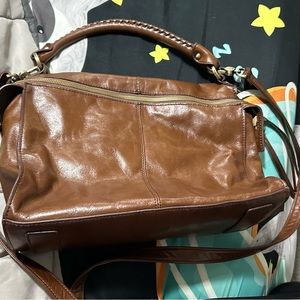 Hobo brown leather bag satchel crossbody